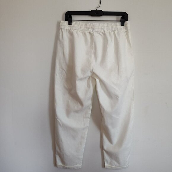 Ladies SZ 8 J Crew Factory White Linen Blend Cropped Pant - Picture 3 of 3